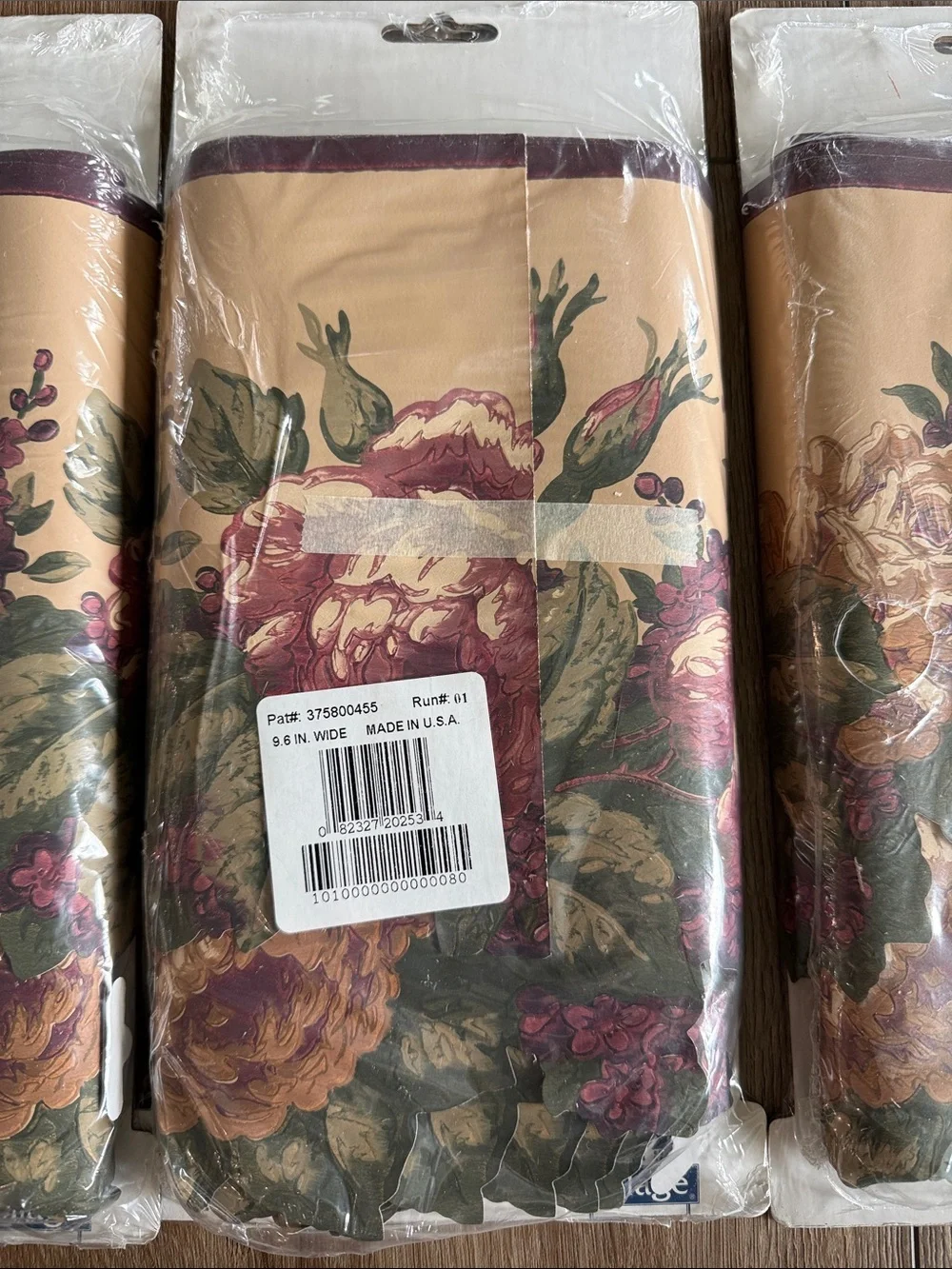 Vintage Classy Village Floral Wallpaper Border - Pink and Tan Floral - set of 4
